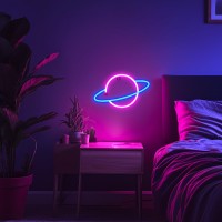 Xiyunte Planet Neon Sign Bright Led Planet Neon Lights Usb Or Battery Powered Planet Neon Signs For Wall Decor Aesthetic Plan