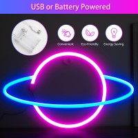 Xiyunte Planet Neon Sign Bright Led Planet Neon Lights Usb Or Battery Powered Planet Neon Signs For Wall Decor Aesthetic Plan