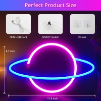 Xiyunte Planet Neon Sign Bright Led Planet Neon Lights Usb Or Battery Powered Planet Neon Signs For Wall Decor Aesthetic Plan