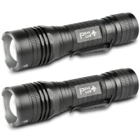 Peakplus Led Tactical Flashlight Ptac1000 [2 Pack] - Single Mode, High Lumen, Zoomable, Water Resistant, Flash Light - Camping, Outdoor, Emergency, Everyday Flashlights With Clip