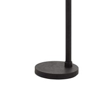 Benjara Tubular Metal Downbridge Floor Lamp With Wooden Accents, Black