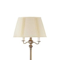 Benjara 150 Watt 6 Way Metal Floor Lamp With Fabric Tapered Shade, Gold