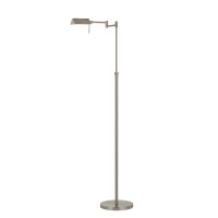 Benjara 10W Led Adjustable Metal Floor Lamp With Swing Arm, Chrome