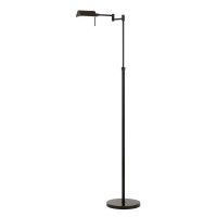 Benjara 10W Led Adjustable Metal Floor Lamp With Swing Arm, Black