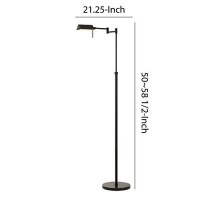 Benjara 10W Led Adjustable Metal Floor Lamp With Swing Arm, Black