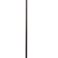 Benjara 150 Watt 6 Way Metal Floor Lamp With Fabric Tapered Shade, Bronze