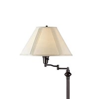 Benjara 150 Watt Metal Floor Lamp With Swing Arm And Fabric Conical Shade, Black