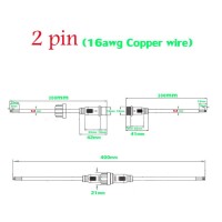 Dstfuy Waterproof Connector 2 Wire 16Awg 2Pin Male Female Plug Led Connector With Ip65 20Cm Extension Cable For Car Led Strip Li