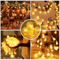 Battery Operated Globe String Lights Water Proof 33 Ft 80 Led Crystal Ball String Lights 8 Modes With Remote Control Indoor Out