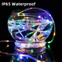 Solar Rope Lights 66 Feet 200 Led Solar String Lights Outdoor Waterproof 8 Modes Solar Fairy Lights Tube Lights Garden Christma