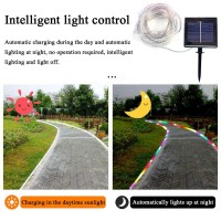 Solar Rope Lights 66 Feet 200 Led Solar String Lights Outdoor Waterproof 8 Modes Solar Fairy Lights Tube Lights Garden Christma