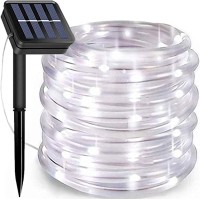 Solar Rope Lights 66 Feet 200 Led Solar String Lights Outdoor Waterproof 8 Modes Solar Fairy Lights Tube Lights Garden Christma