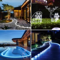 Solar Rope Lights 66 Feet 200 Led Solar String Lights Outdoor Waterproof 8 Modes Solar Fairy Lights Tube Lights Garden Christma