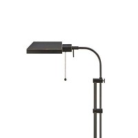 Benjara Metal Rectangular Floor Lamp With Adjustable Pole, Black