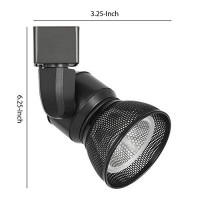 Benjara 10W Integrated Led Metal Track Fixture With Mesh Head, Black