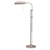 Benjara Metal Rectangular Floor Lamp With Adjustable Pole, White