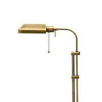 Benjara Metal Rectangular Floor Lamp With Adjustable Pole, Gold