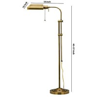 Benjara Metal Rectangular Floor Lamp With Adjustable Pole, Gold