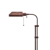 Benjara Metal Rectangular Floor Lamp With Adjustable Pole, Bronze