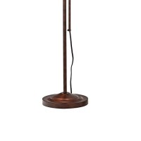 Benjara Metal Rectangular Floor Lamp With Adjustable Pole, Bronze