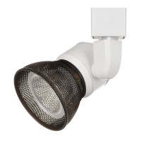 Benjara 10W Integrated Led Metal Track Fixture With Mesh Head, White And Bronze