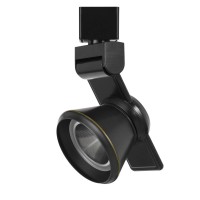 Benjara 12W Integrated Led Metal Track Fixture With Cone Head, Dark Black