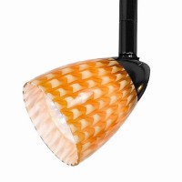 Benjara 50 Watt Track Fixture With Handblown Glass Shade, Black And Yellow