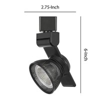 Benjara 12W Integrated Led Metal Track Fixture With Mesh Head, Dark Black