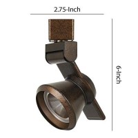 Benjara 12W Integrated Led Metal Track Fixture With Cone Head, Bronze