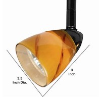 Benjara 50 Watt Track Fixture With Handblown Glass Shade, Black And Orange