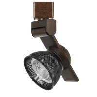 Benjara 12W Integrated Led Metal Track Fixture With Mesh Head Bronze And Black