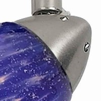 Benjara 50 Watt Track Fixture With Handblown Glass Shade, Silver And Blue