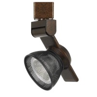 Benjara 12W Integrated Led Metal Track Fixture With Mesh Head,Bronze And Dark Black