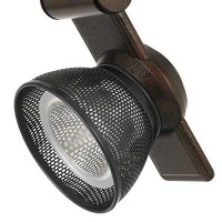 Benjara 12W Integrated Led Metal Track Fixture With Mesh Head,Bronze And Dark Black