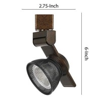 Benjara 12W Integrated Led Metal Track Fixture With Mesh Head,Bronze And Dark Black