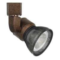 Benjara 10W Integrated Led Metal Track Fixture With Mesh Head,Bronze And Dark Black