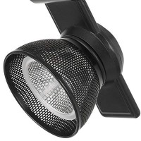 Benjara 12W Integrated Led Metal Track Fixture With Mesh Head, Black