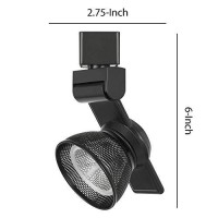 Benjara 12W Integrated Led Metal Track Fixture With Mesh Head, Black