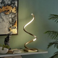 Modern Spiral Led Table Lamp Integrated Led, Dimmable, Gold(D0102Hgetgg)