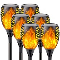 Upgraded Solar Lights Outdoor, 6 Pack Flickering Flame Solar Torch Lights With Super Larger Size For Garden Decor, Waterproof Solar Garden Lights, Solar Powered Outdoor Lights For Patio Yard Pathway