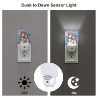 Aieefun Set Of 2 Led Night Lights, Snowman Couple Chrsitma Auto Dusk-To-Dawn Sensor Night Lamp Plug-In Home Decorative For Adult