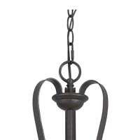 Benjara 3 Bulb Bowl Style Glass Pendant Fixture With Metal Frame, Gray And Bronze