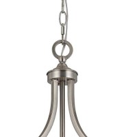 Benjara 3 Bulb Bowl Style Glass Pendant Fixture With Metal Frame, Silver And White