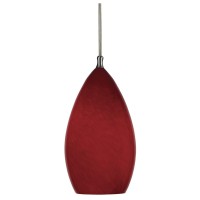 Benjara Bm223545 Oval Glass Shade Pendant Lighting With Cord, Set Of 4, Red And Silver