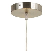 Benjara 60W X 3 Drum Shade Pendant Fixture, Beige And Silver