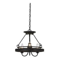 Benjara 60 X 3 Watt Metal Frame Pendant With Hardwired Switch, Textured Gray