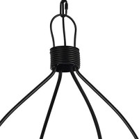 Benjara Bm225621 Two Tier Pendant Fixture With Round Wooden And Metal Frame, Brown And Black