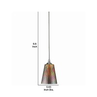 Benjara Bm223553 Tapered Design Glass Shade Pendant Lighting With Canopy, Multicolor