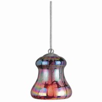 Benjara Bm223555 Bell Design Glass Shade Pendant Lighting With Canopy, Multicolor