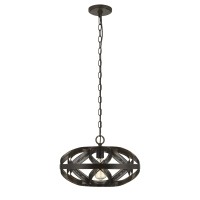 Benjara 60W Twisted Metal Mesh Design Pendant Fixture, Dark Bronze